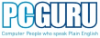 PCGURU logo, PCGURU contact details