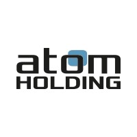 atom Holding logo, atom Holding contact details