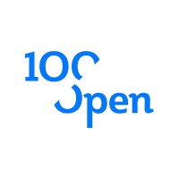 100%Open logo, 100%Open contact details