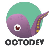 OctoDev logo, OctoDev contact details