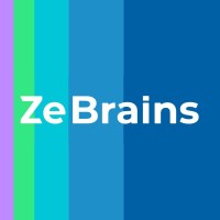 ZeBrains logo, ZeBrains contact details