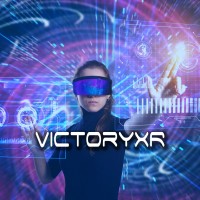 VictoryXR logo, VictoryXR contact details