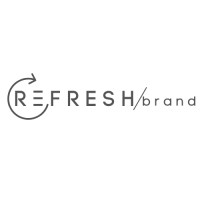 REFRESH/brand logo, REFRESH/brand contact details