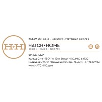 HATCH + HOME logo, HATCH + HOME contact details