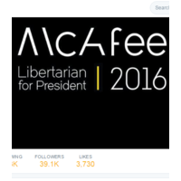 John McAfee for Libertarian Party President logo, John McAfee for Libertarian Party President contact details