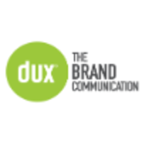 DUX • the brand communication logo, DUX • the brand communication contact details