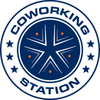 The Coworking Station logo, The Coworking Station contact details