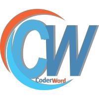 CoderWord logo, CoderWord contact details