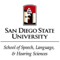 SDSU Speech Language & Hearing Sciences logo, SDSU Speech Language & Hearing Sciences contact details