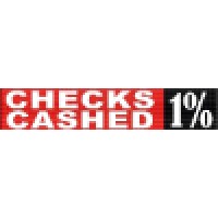 1% Checks Cashed 1% logo, 1% Checks Cashed 1% contact details