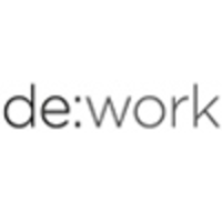 de:work logo, de:work contact details