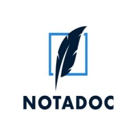 NotaDoc logo, NotaDoc contact details