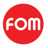 FOM logo, FOM contact details