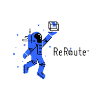 ReRoute logo, ReRoute contact details