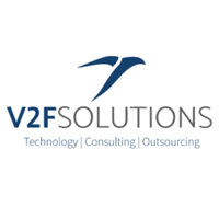 V2F Solutions logo, V2F Solutions contact details