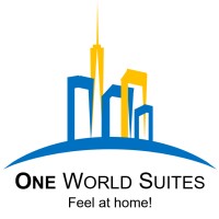 One World Suites logo, One World Suites contact details