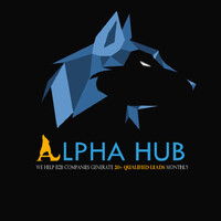 The Alpha Hub logo, The Alpha Hub contact details