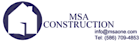 MSA Construction logo, MSA Construction contact details