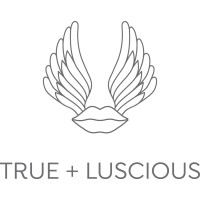 True + Luscious logo, True + Luscious contact details