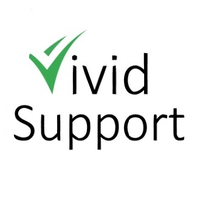 The Vivid Support logo, The Vivid Support contact details