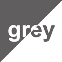 grey logo, grey contact details