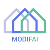 ModifAI logo, ModifAI contact details