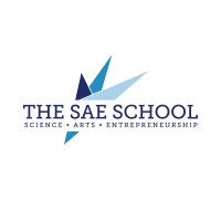 The SAE School logo, The SAE School contact details