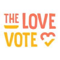 The Love Vote logo, The Love Vote contact details