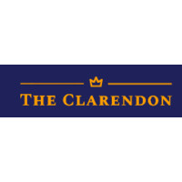 The Clarendon logo, The Clarendon contact details