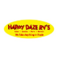 'Happy Daze RV''s' logo, 'Happy Daze RV''s' contact details