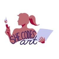 She Codes Art logo, She Codes Art contact details