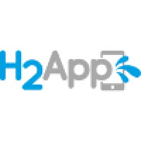 H2App logo, H2App contact details