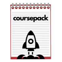 CoursePack logo, CoursePack contact details