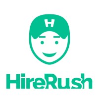 HireRush logo, HireRush contact details