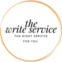 The Write Service logo, The Write Service contact details