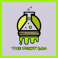 The Print Lab logo, The Print Lab contact details