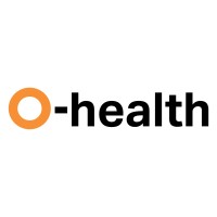 O-health logo, O-health contact details