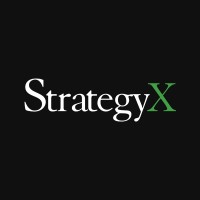 StrategyX logo, StrategyX contact details