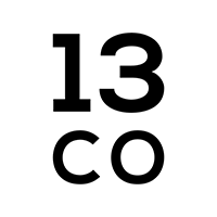 //Thirteen&Co logo, //Thirteen&Co contact details