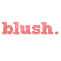 blush. logo, blush. contact details