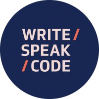 Write/Speak/Code logo, Write/Speak/Code contact details