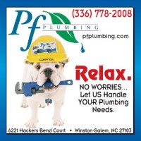 PF Plumbing logo, PF Plumbing contact details