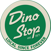 The Dino Stop logo, The Dino Stop contact details