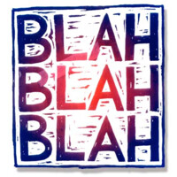 BLAH! blah? (Blah…) logo, BLAH! blah? (Blah…) contact details