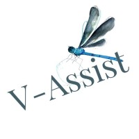 V-Assist logo, V-Assist contact details