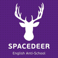 Space Deer Anti-School of English logo, Space Deer Anti-School of English contact details