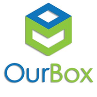 OurBox.io logo, OurBox.io contact details