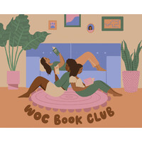 WOC Book Club logo, WOC Book Club contact details