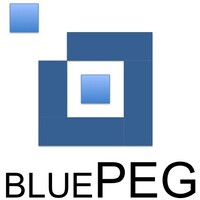 BluePEG logo, BluePEG contact details