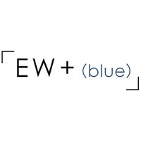 EW + (blue) logo, EW + (blue) contact details